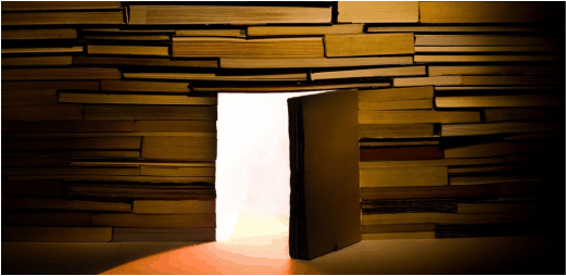 BOOKS WITH AN OPEN DOOR