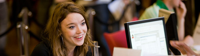One of our students makes the most of the extensive library facilities
