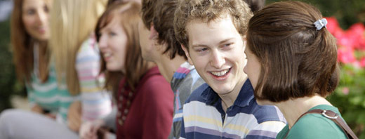 Students talking on campus