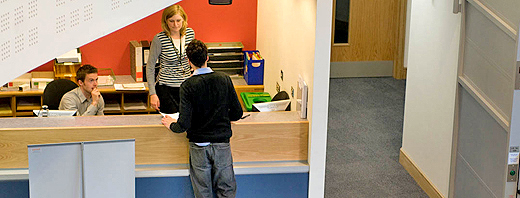Studet finance helpdesk in the Ziff Building