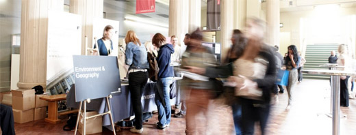 Open day visitors on campus 
