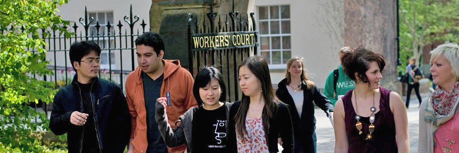 International students on campus