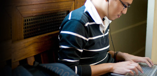 Image of student using laptop