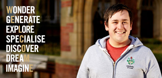 Open days campaign picture with male student