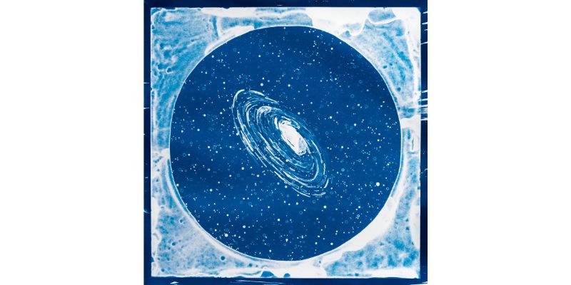 Halloran lia spiral mabel and williamina cyanotype print painted negative on paper