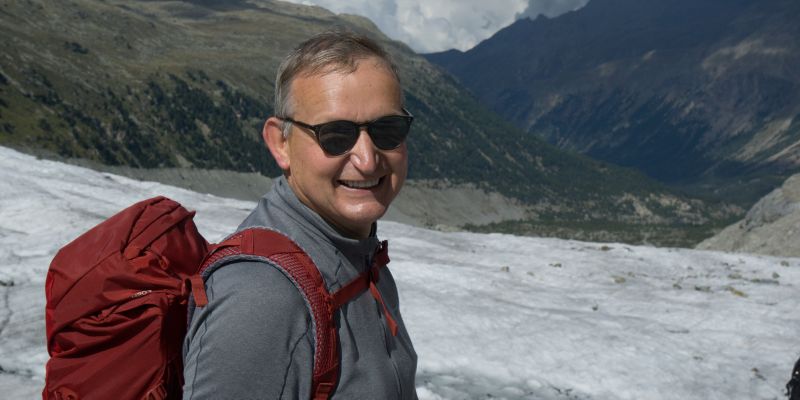 Jonathan Wild, (Hon LLD 2011), in an alpine landscape.