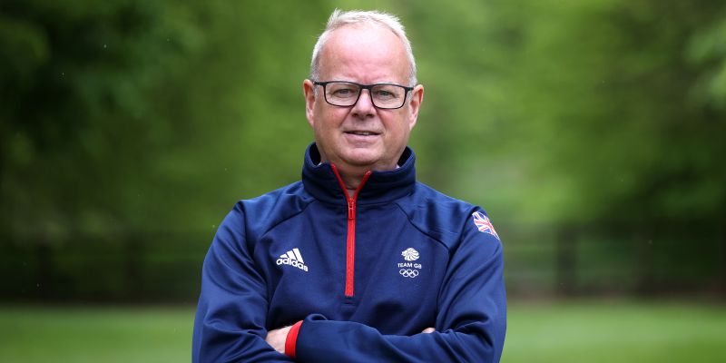 Mark England poses in Team GB tracksuit