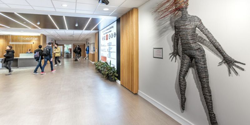 Artwork in the entrance of Worsley Building, School of Medicine