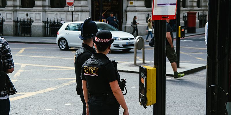 London police on the pavement