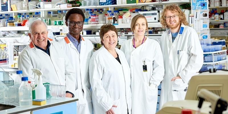 The picture show Professor Nicola Stonehouse with some of her team in the laboratory