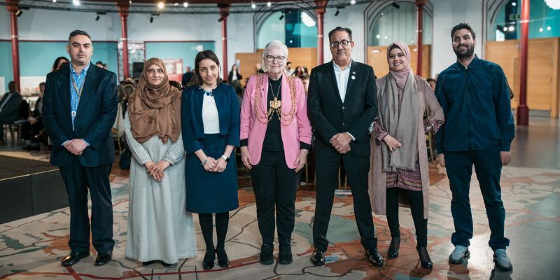 Group photo of contributors to the Muslims in the North exhibition