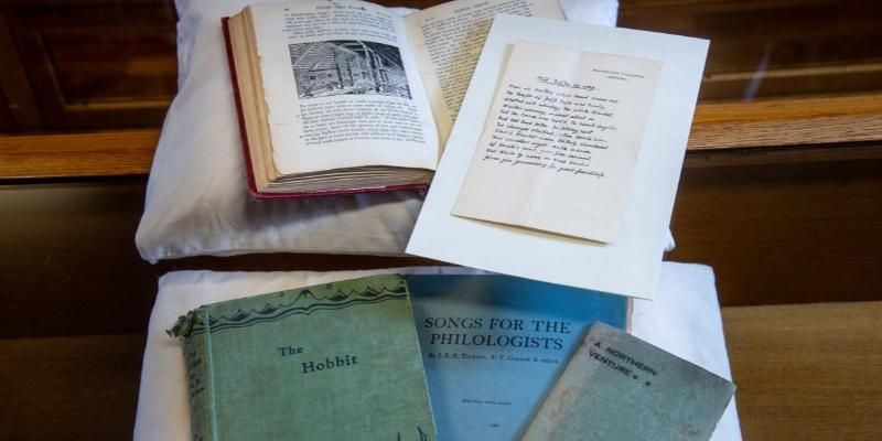 Objects from the Tolkien-Gordon Collection, including a First Edition of 'The Hobbit' by JRR Tolkien and 'Songs for Philologists'
