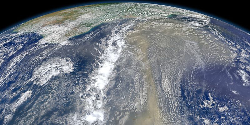 A view of the earth from space.