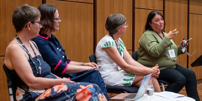 (Left to right) panellists Dr Helen Atherton, Dr Liz Corcoran, Dr Nancy Jennings and Jo Lay.
