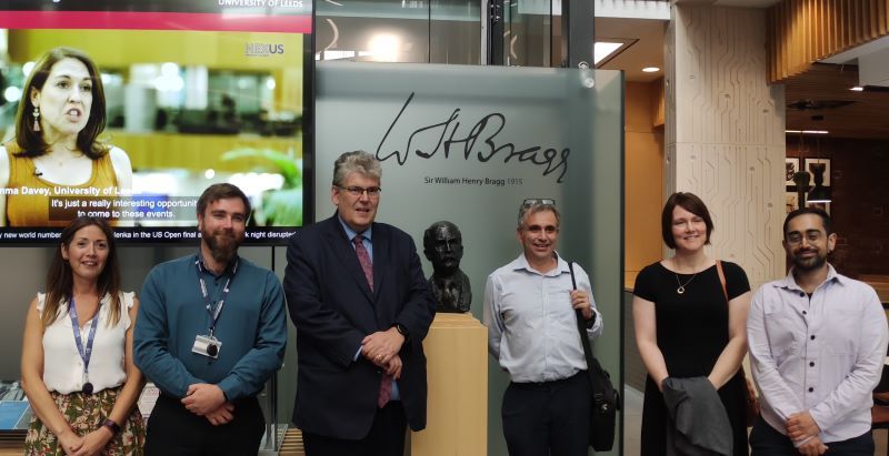 Prof Paul Monks, Chief Scientific Advisor to Department for Energy Security and Net Zero with representatives of University of Leeds