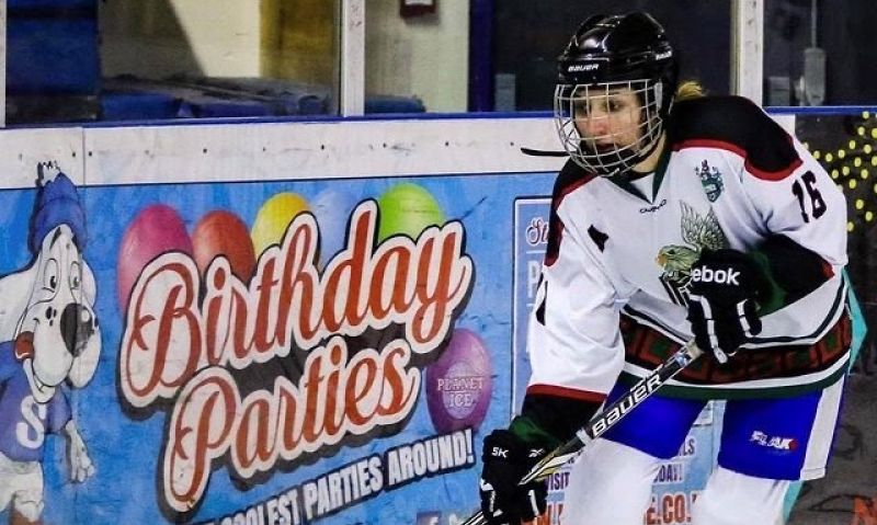 Nina in action at the Leeds Gryphon Ice Hockey Club