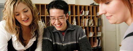 students in the office