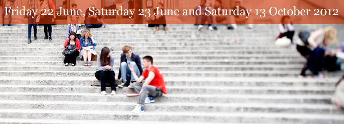 Open day visitors on Parkinson Building steps