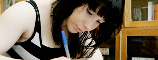a student working