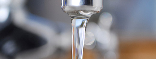 Water running from tap