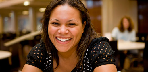 a female student smiling