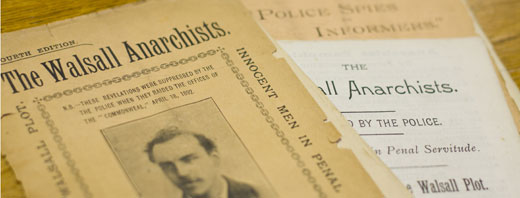 fourth edition cover of &rdquo;The Wallsal Anarchists&rdquo; - photo from Brotherton special collections