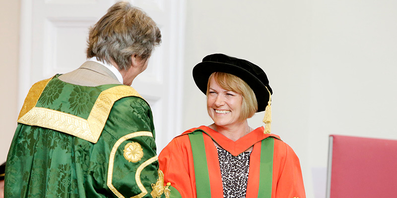 Jane Francis receives her honorary degree from the University