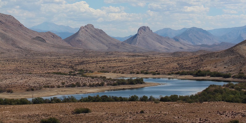 Landscape of the Karoo region South Africa where the exceptional outcrops allowed the depth of burrows to be constrained 