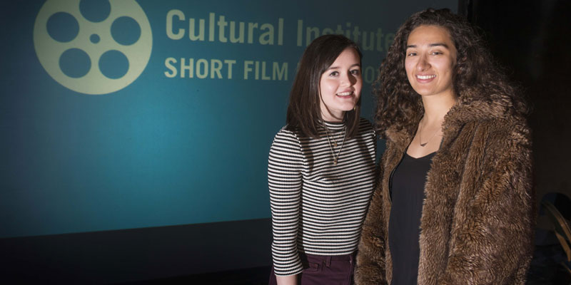 Cultural Institute Shorty Film Prize winners Hermione Oldham and Mia Frank.