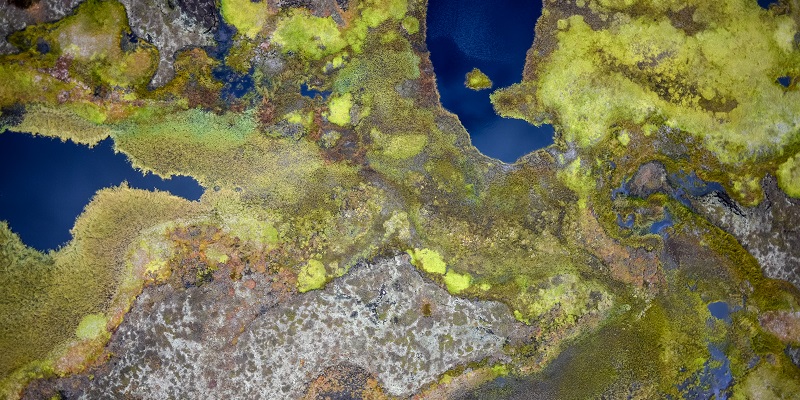 Drone images - thawing permafrost peat plateaus in Northern Norway