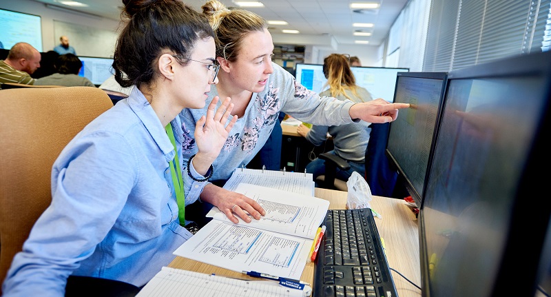 University of Leeds students in computer lab