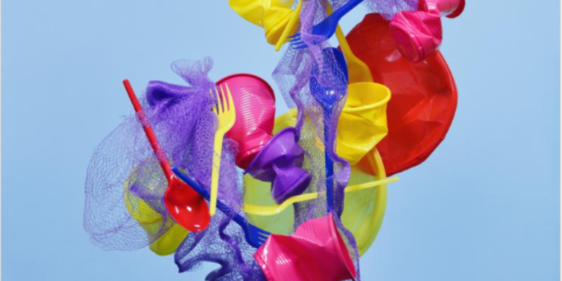 An image that depicts colourful plastic. 