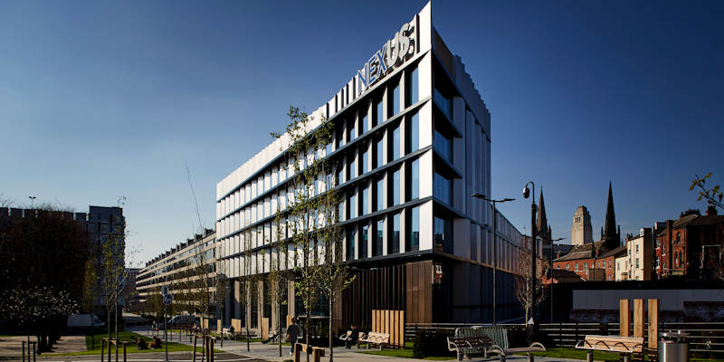 A view of Nexus with the Parkinson Tower in the background