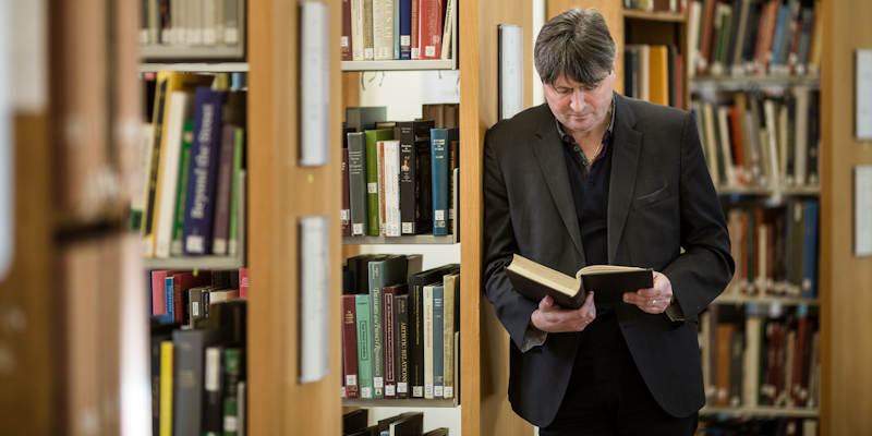Professor Simon Armitage in the Brotherton Library at the University of Leeds