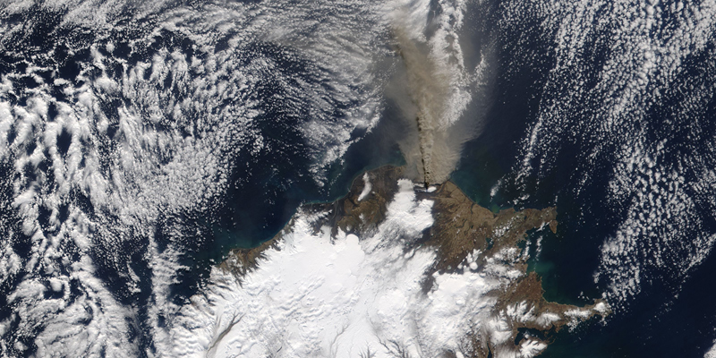 The eruption of the Eyjafjallajökull volcano, Iceland, 17 April 2010 Credit: NASA/MODIS Rapid Response Team
