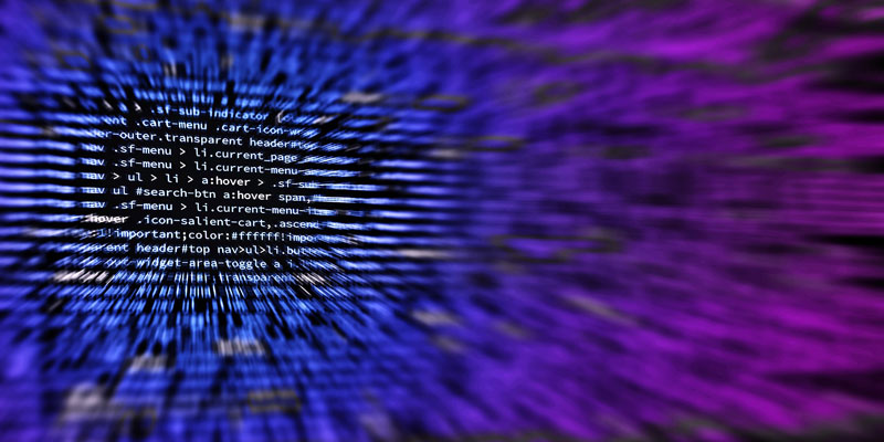 Computer coding on a screen