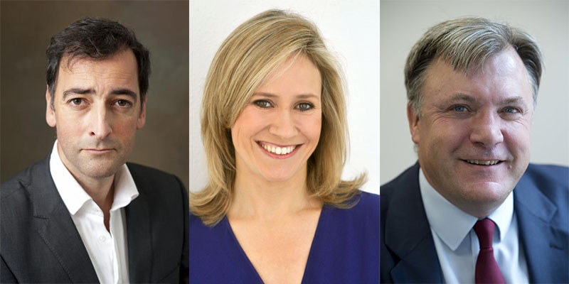 Alistair McGowan, Sophie Raworth and Ed Balls will appear on stage together at the University of Leeds on 12 September