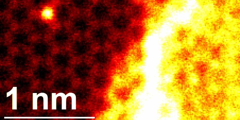 Tickling an atom to investigate the behaviour of materials