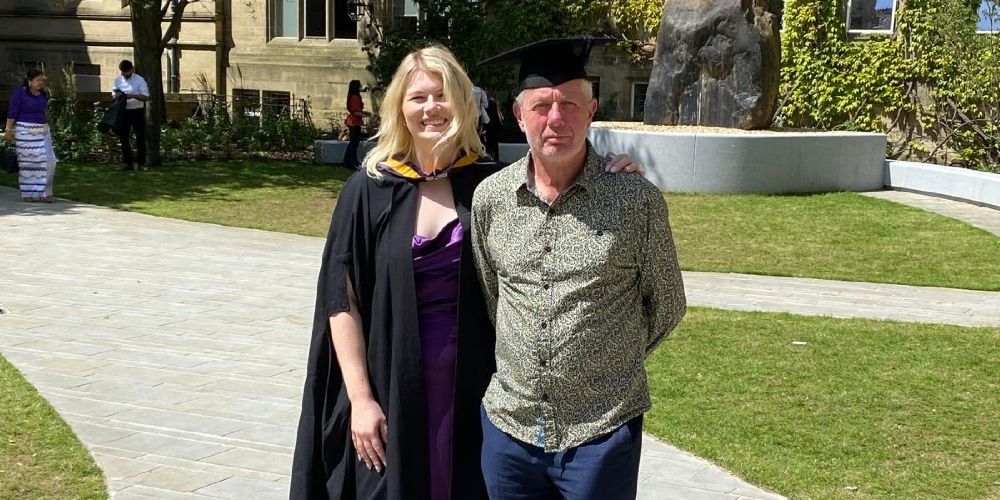 Rachel and Hugh Chown at Rachel's MBA graduation