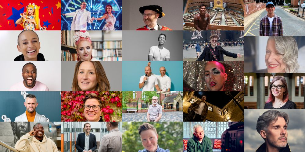 A vibrant collage featuring diverse alumni engaged in various professional and personal activities, symbolising the global impact and community of the University of Leeds graduates.