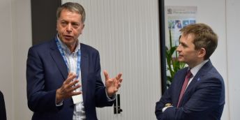 Andrew Fowler speaking to Mark Sewards, MP.