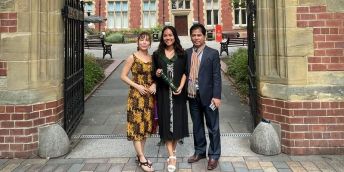 Martine Neang with her parents at Graduation