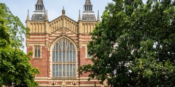 The Great Hall with trees in full bloom