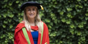 Steph Houghton in graduation gowns