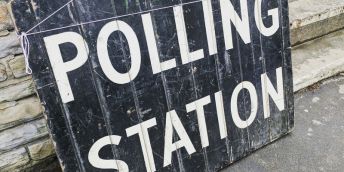 Polling station sign