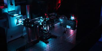 microscope in dark lighting