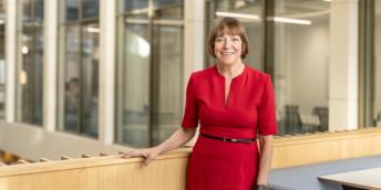 Vice-Chancellor and President of the University of Leeds, Professor Shearer West, standing portrait.