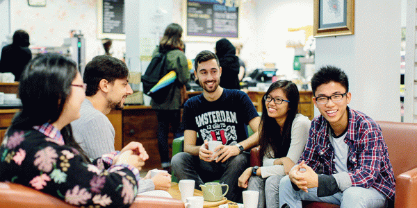 Students in cafe