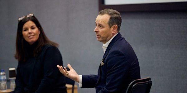 Associate Professor Rebecca Padgett interviewing Alex Rutter.