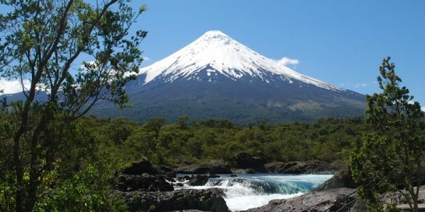 Villarica (also known as Rucapillán) volcano, located in southern Chile.